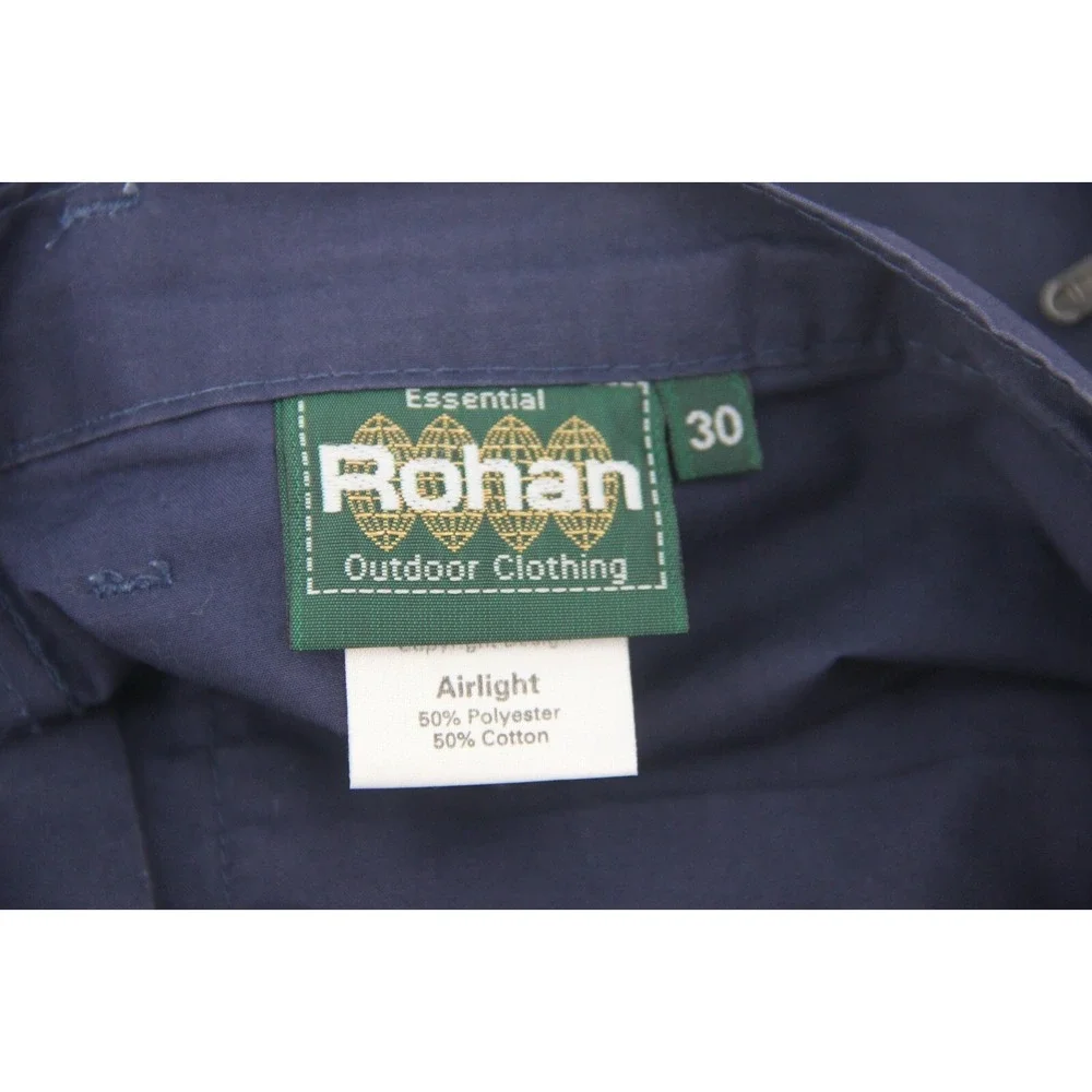 VTG ROHAN Shorts Mens 30 Airlight Navy Blue Canvas Cargo Hiking Fishing Gorpcore
